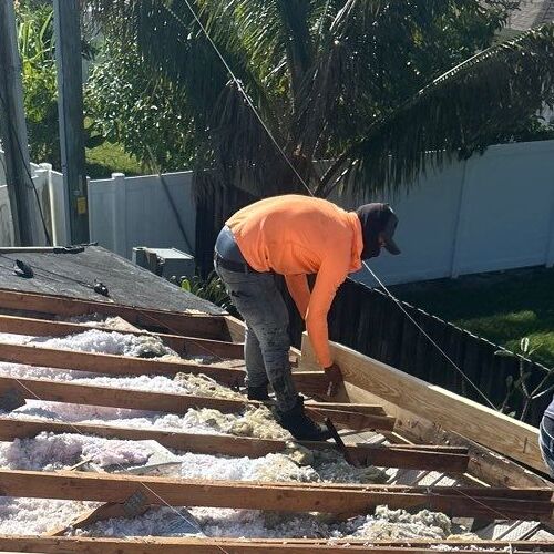 worker on a roof