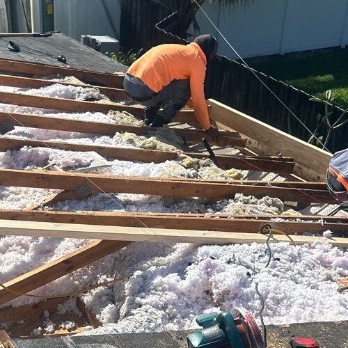 A roof repair in progress.